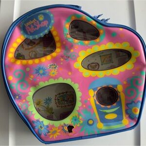 Classic Vintage little pet shop vinyl blue storage case!